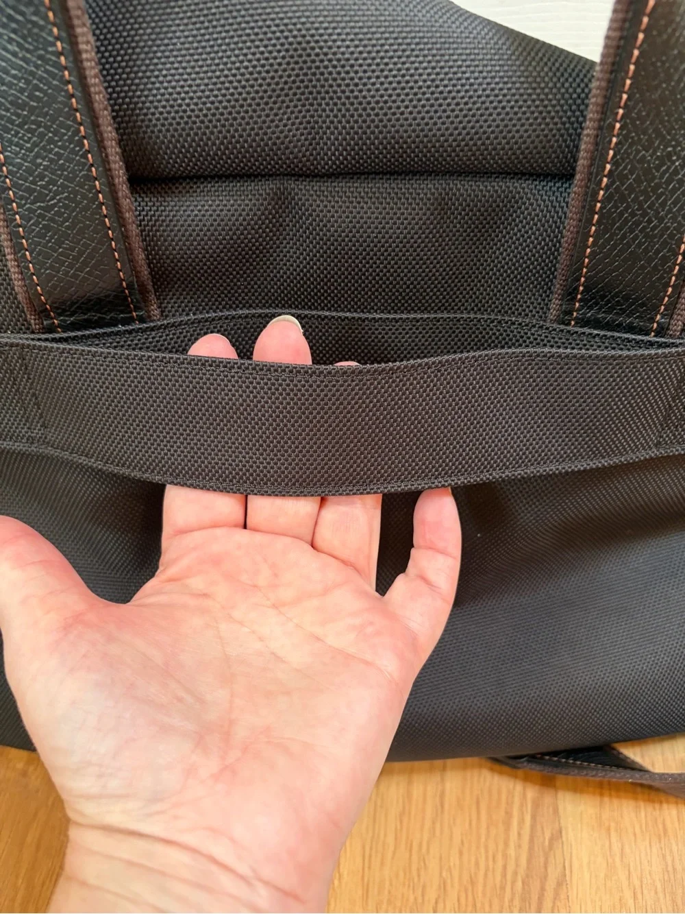 Longchamp Black with Brown Accents Boxford Briefcase/Travel Bag